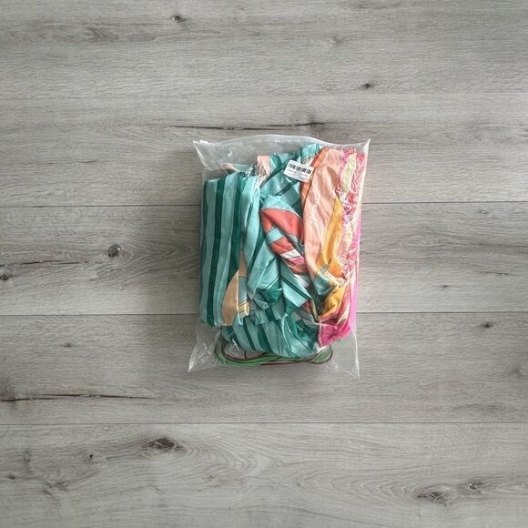 Flax Maker‎ V-neck Short Sleeve Printed Dress Green NWT IN PACKAGE - Picture 6 of 8